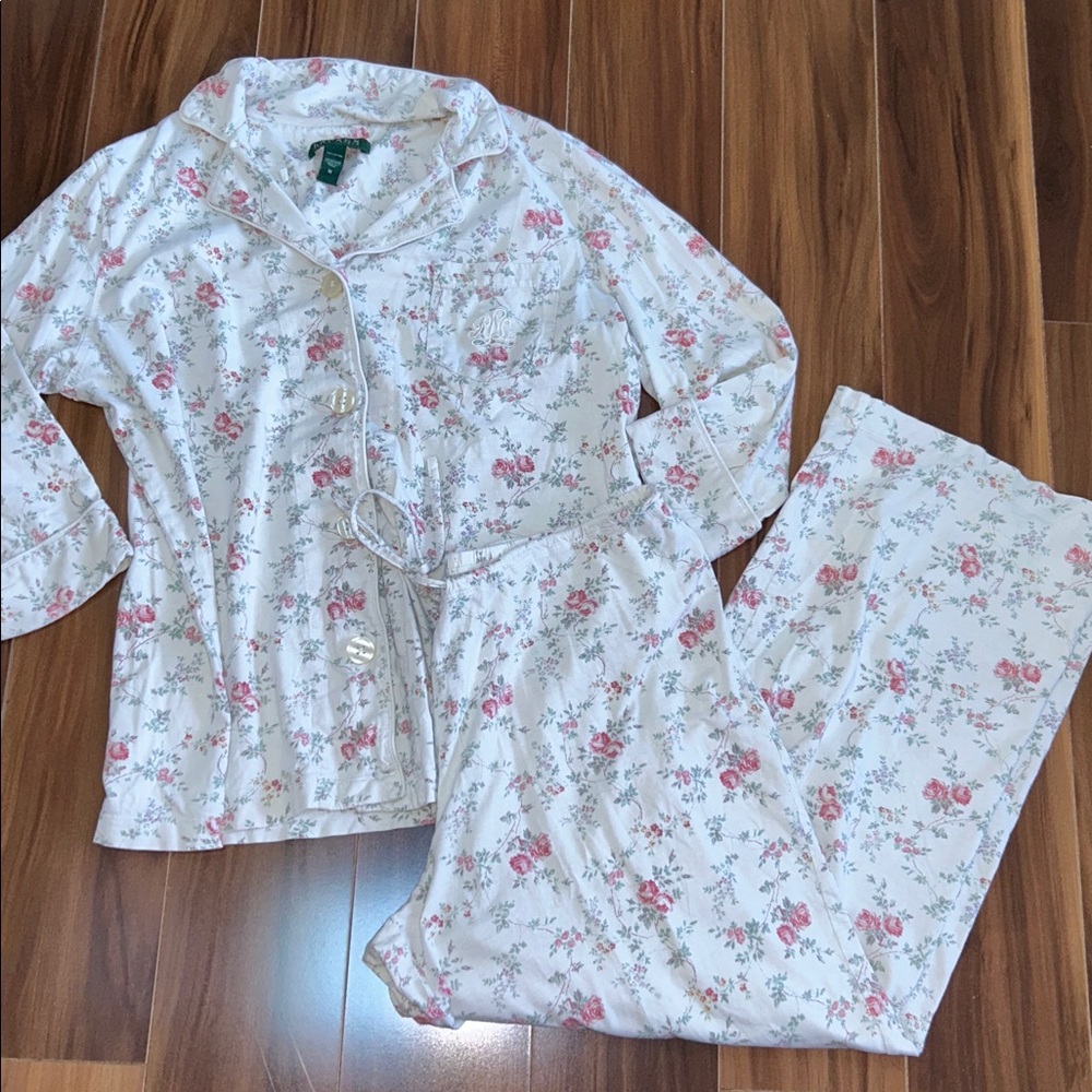 Medium Lauren Ralph Lauren 100% cotton rose print pajama set